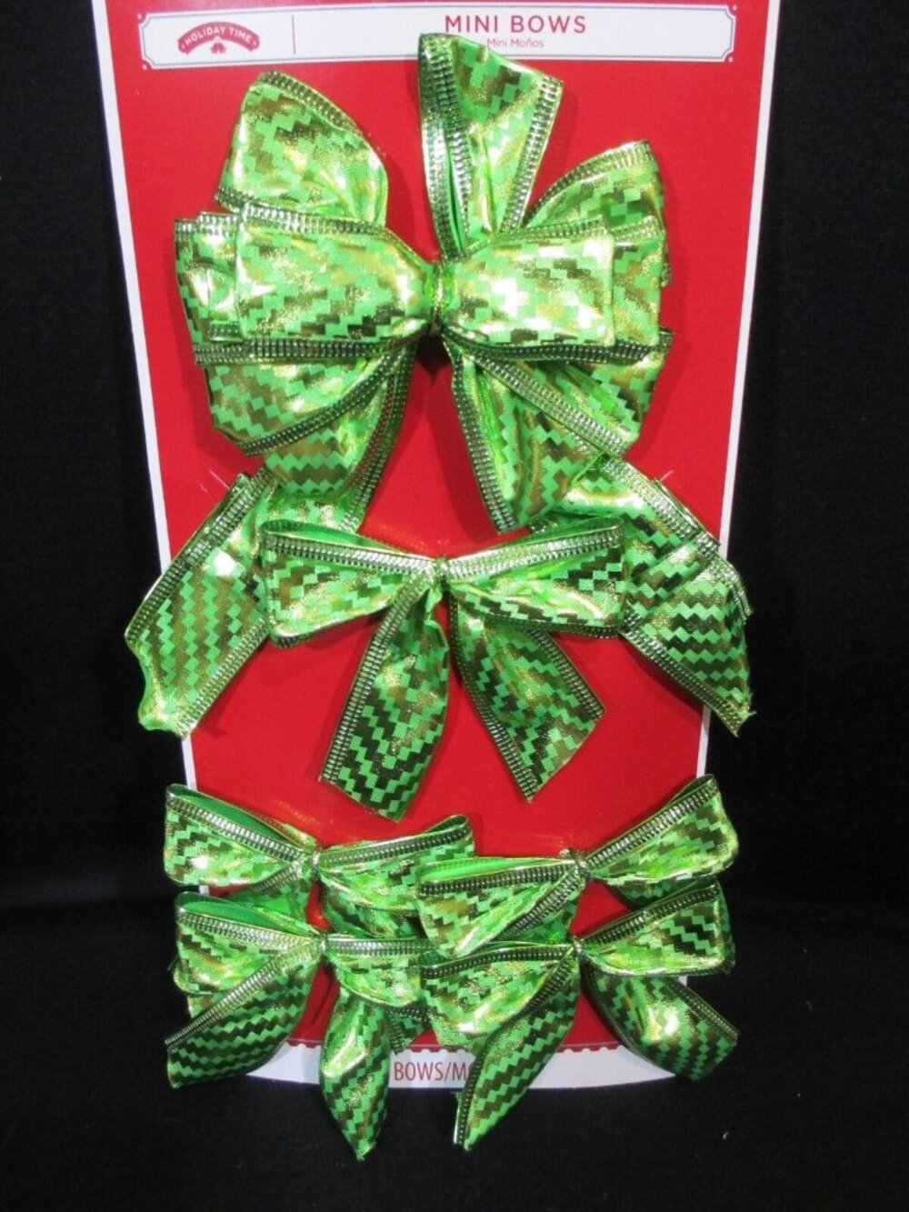 6 Lime Green Shimmer Wire Edge Mini Bows Christmas Gift Wreath Package Chevron